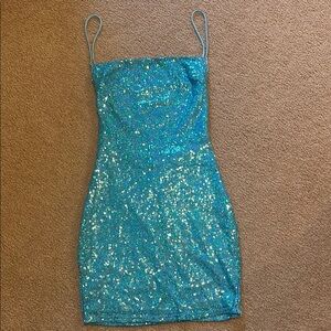 Lucy in the Sky Blue Sequin Mini Dress